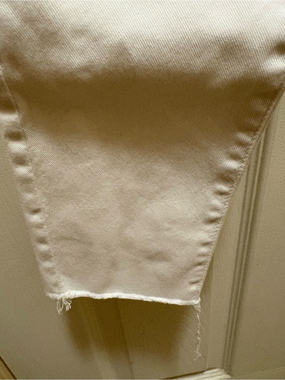 MOTHER The Looker Ankle Fray Jeans Glass Slipper White Raw Hem Skinny Size 25 - Picture 12 of 16